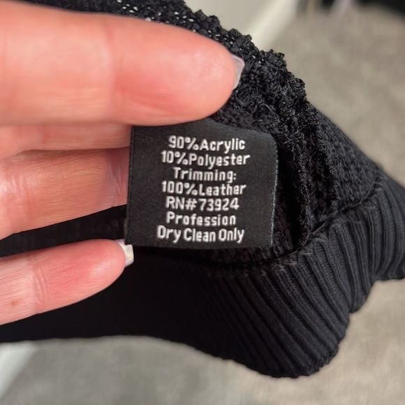 Misook Black Trench Coat with Satin Trim - Picture 4 of 5